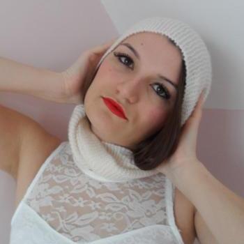 White Iridescent Cowl-Scarf